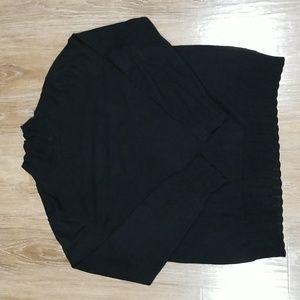 (XL) Joseph A Casual Contemporary Mock Neck Soft Warm Modern Classic Scalloped